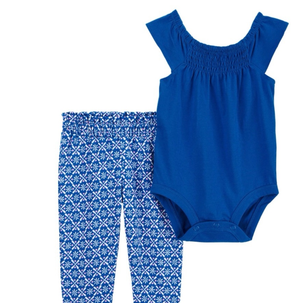 Baby 2-Piece Smocked Bodysuit Pant Set